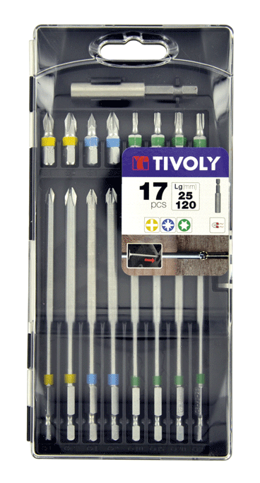 lot d'embouts de vissage longs 17pcs - TIVOLY
