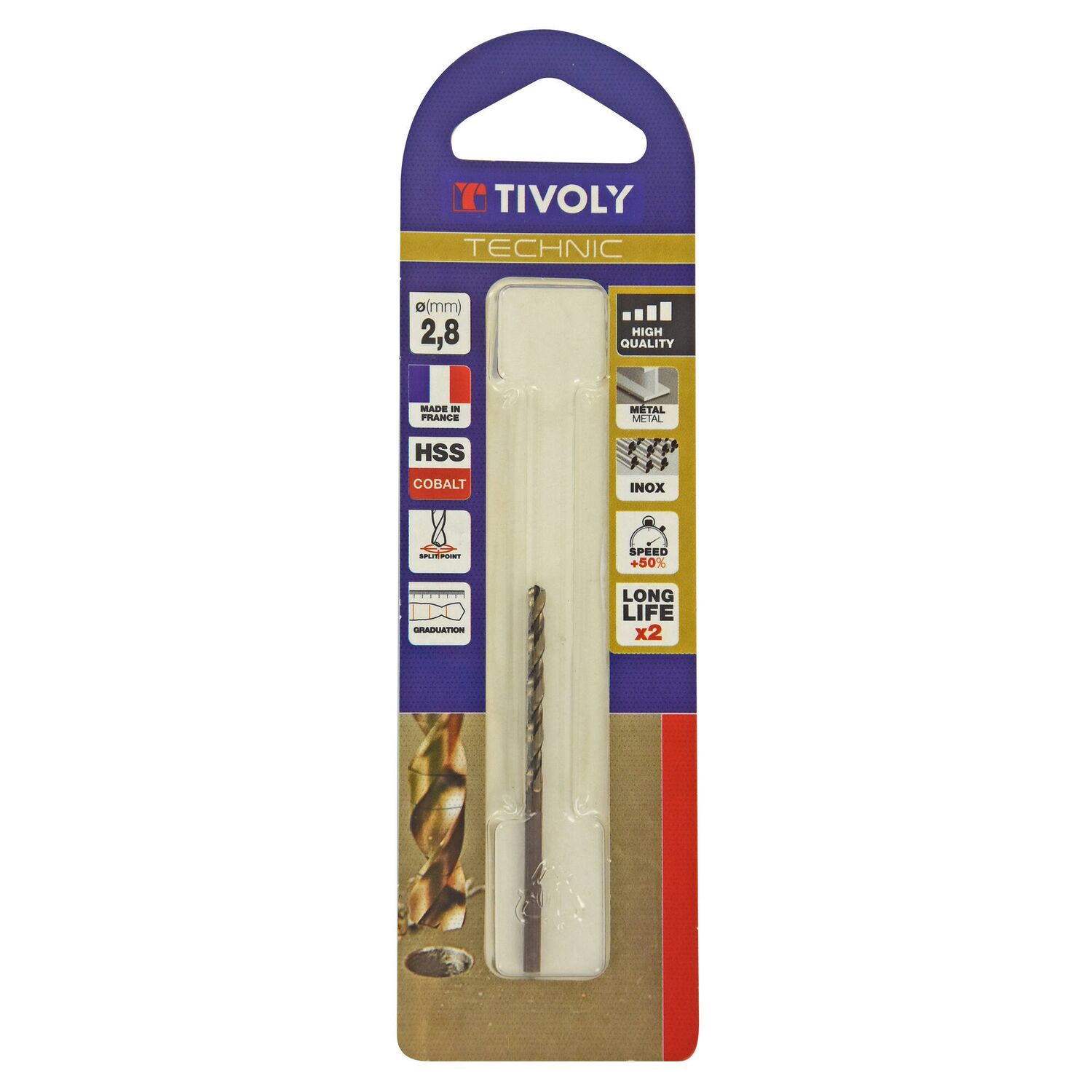 Foret métaux Technic Ø2,8 mm - TIVOLY