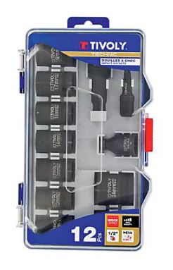 Coffret douilles à chocs 12 pièces - TIVOLY