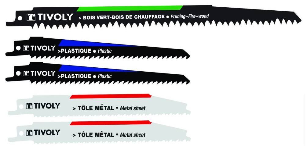 5 lames de scie sabre pour métal/plastique/l'élagage - TIVOLY