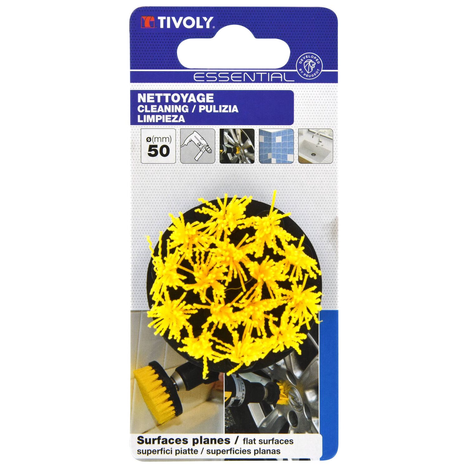 Brosse Plate Nettoyage Perceuse Ø50mm - TIVOLY