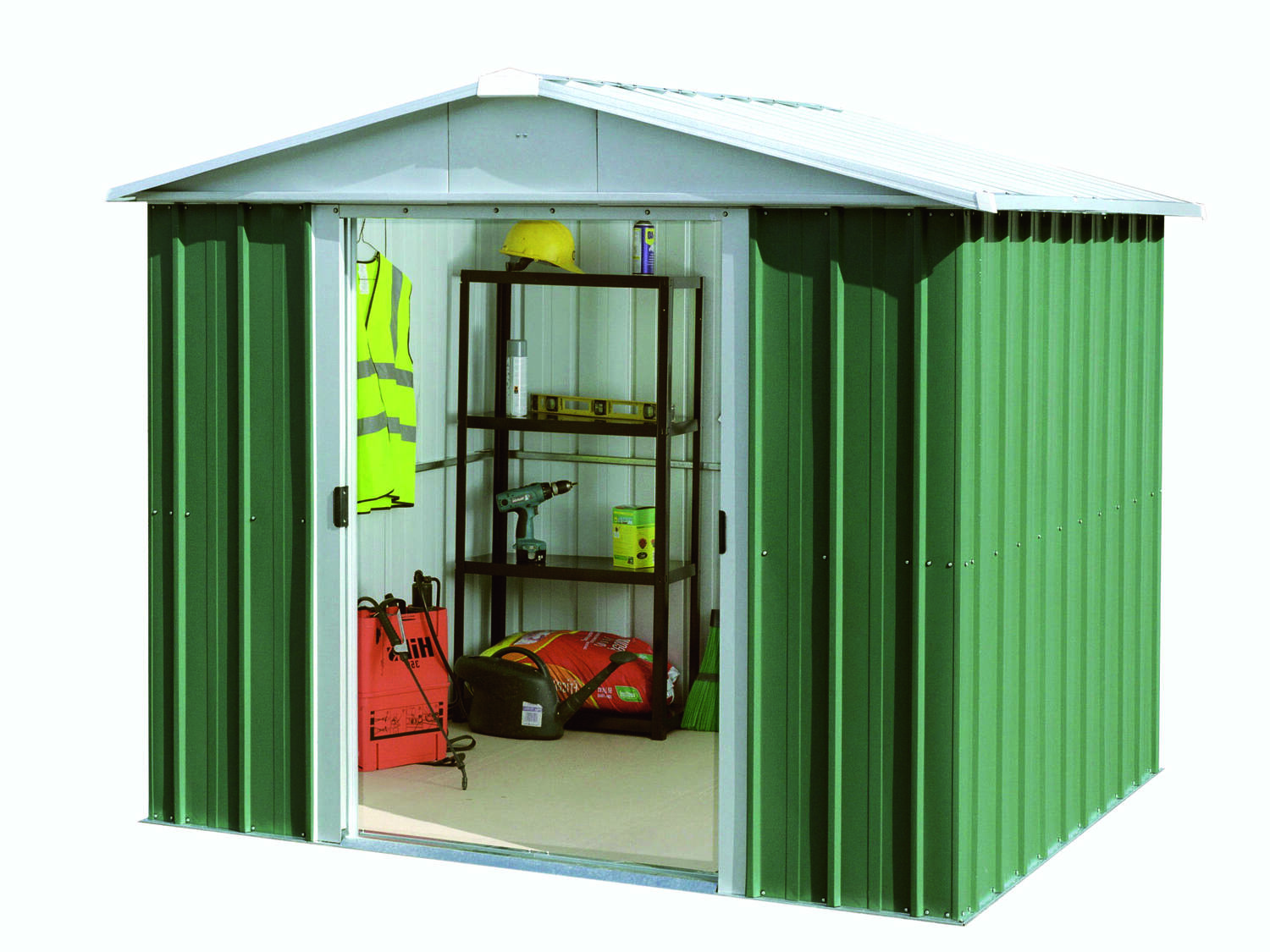 Abri de jardin métal 4,38m² Vert/Alu - YARDMASTER