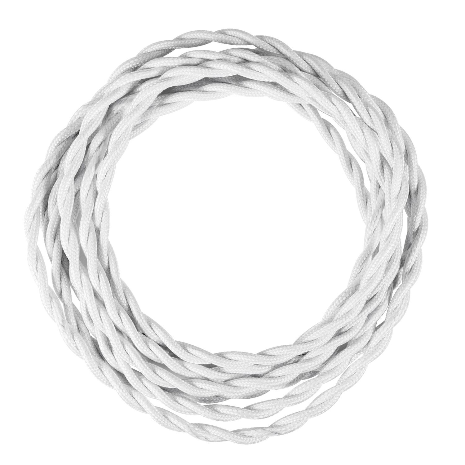 Fil tissu torsadé blanc HO5-VK 2x0,75mm² rouleau 3m - TIBELEC