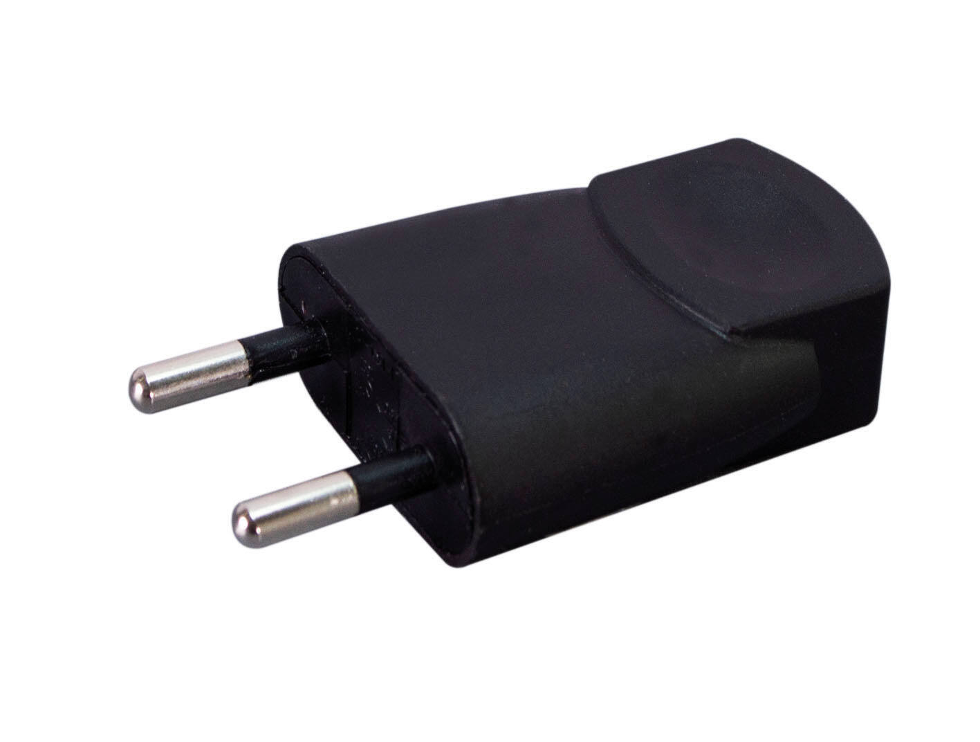 Fiche mâle noire 2 pôles 6A 250V