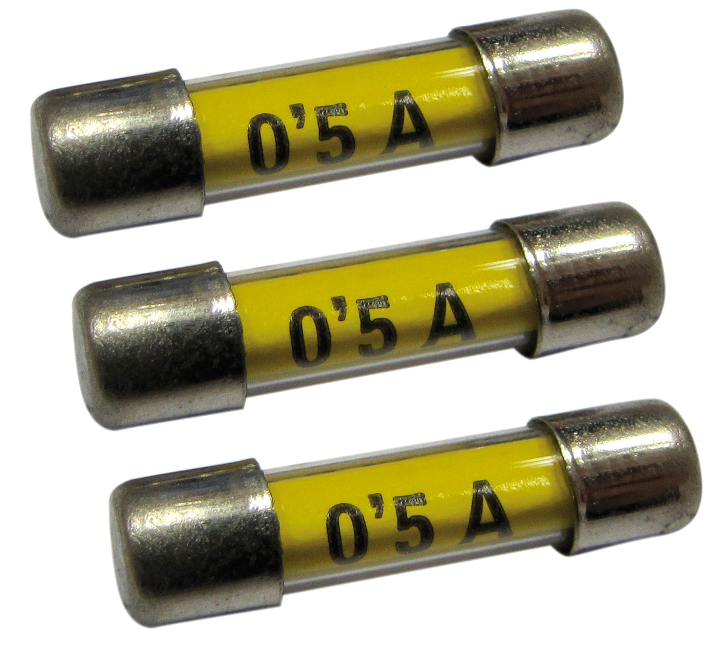 3 fusibles verre 5x20mm 0,5a. - TIBELEC