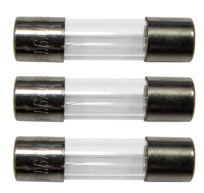 3 fusibles verre 5x20mm 1,6a. - TIBELEC