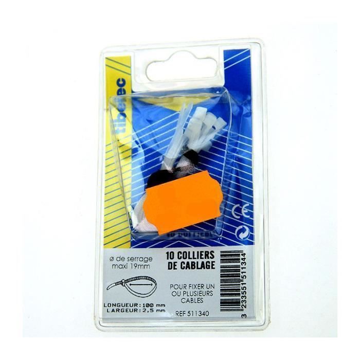 Colliers de câblage translucide 100x2,5mm 10 pcs