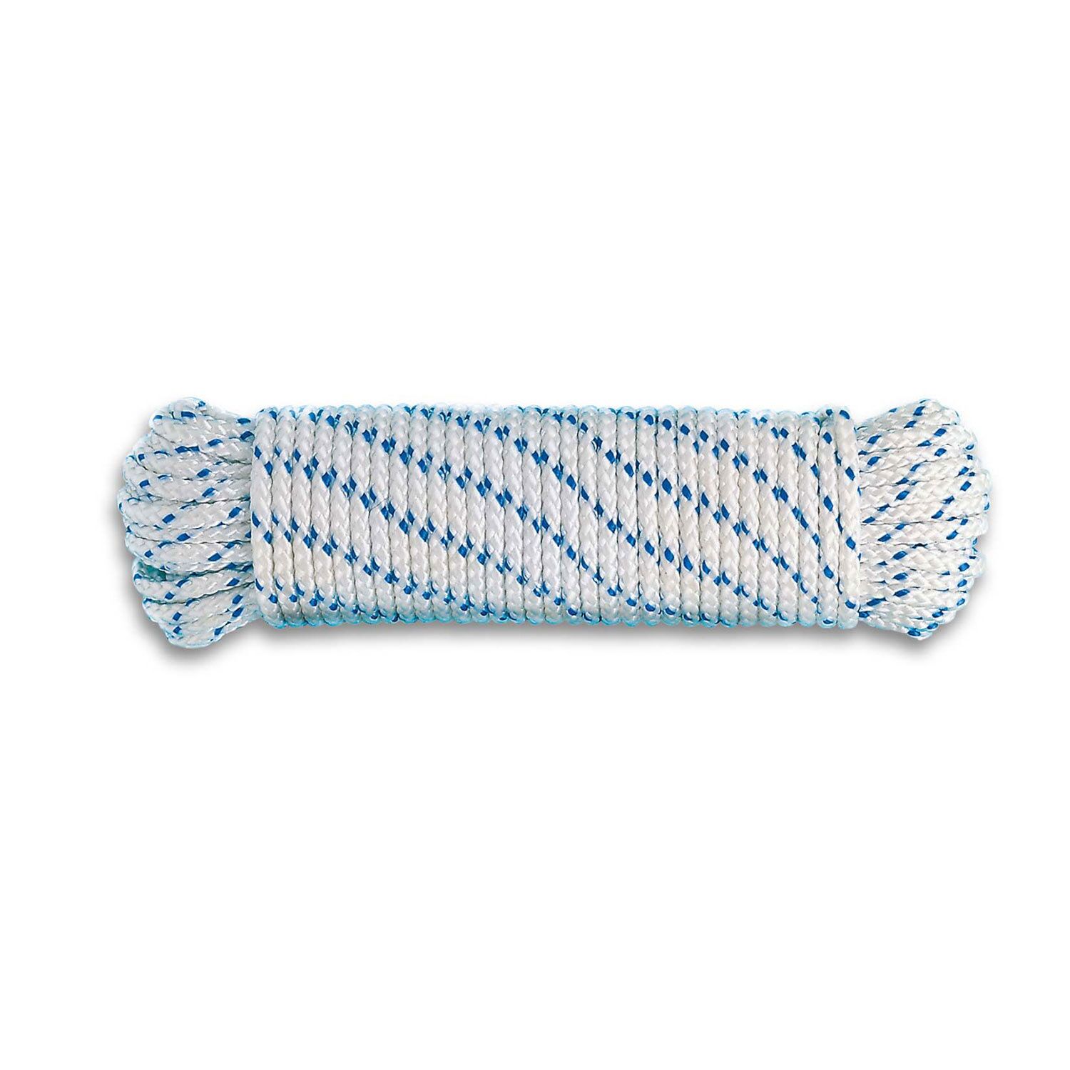 Corde polypropylène tressée 360 kg ∅ 6 mm L.10 m blanc/bleu - CHAPUIS