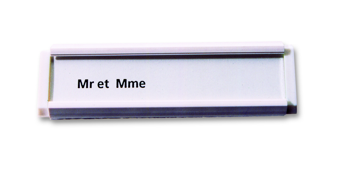 Plaquette d'identité PVC 94 x 82 x 8 mm Blanc - CHAPUIS