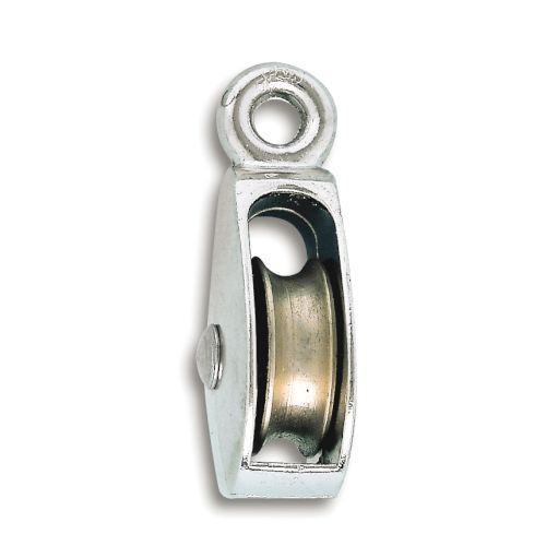 Poulie 1 galet à ?il fixe zamak nickelé Ø 25mm l. 6mm