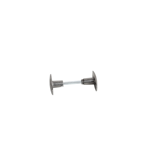 Bouton double Chantier aluminium poli (carré 6mm) avec fourr