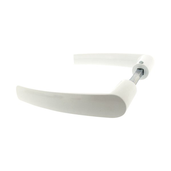 Bequille double carré de 6 aluminium blanc