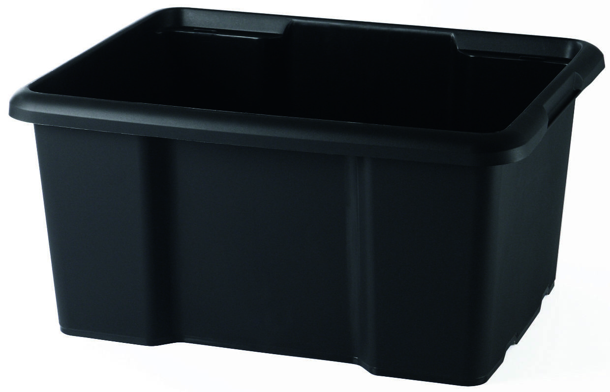 Bac de rangement en plastique 15 L noir - SUNDIS