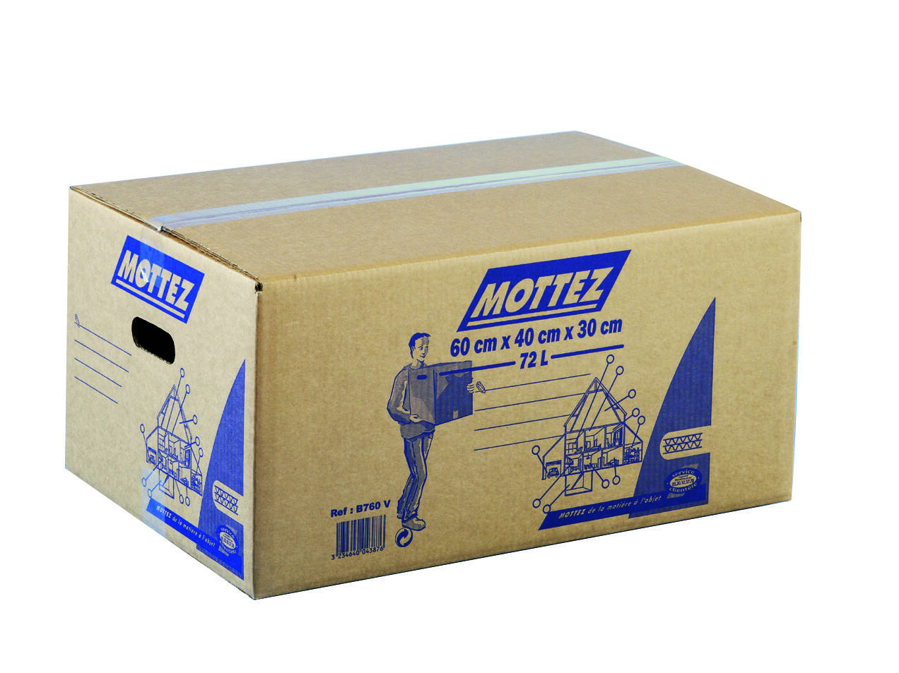 Carton simple cannelure 72 litres - MOTTEZ