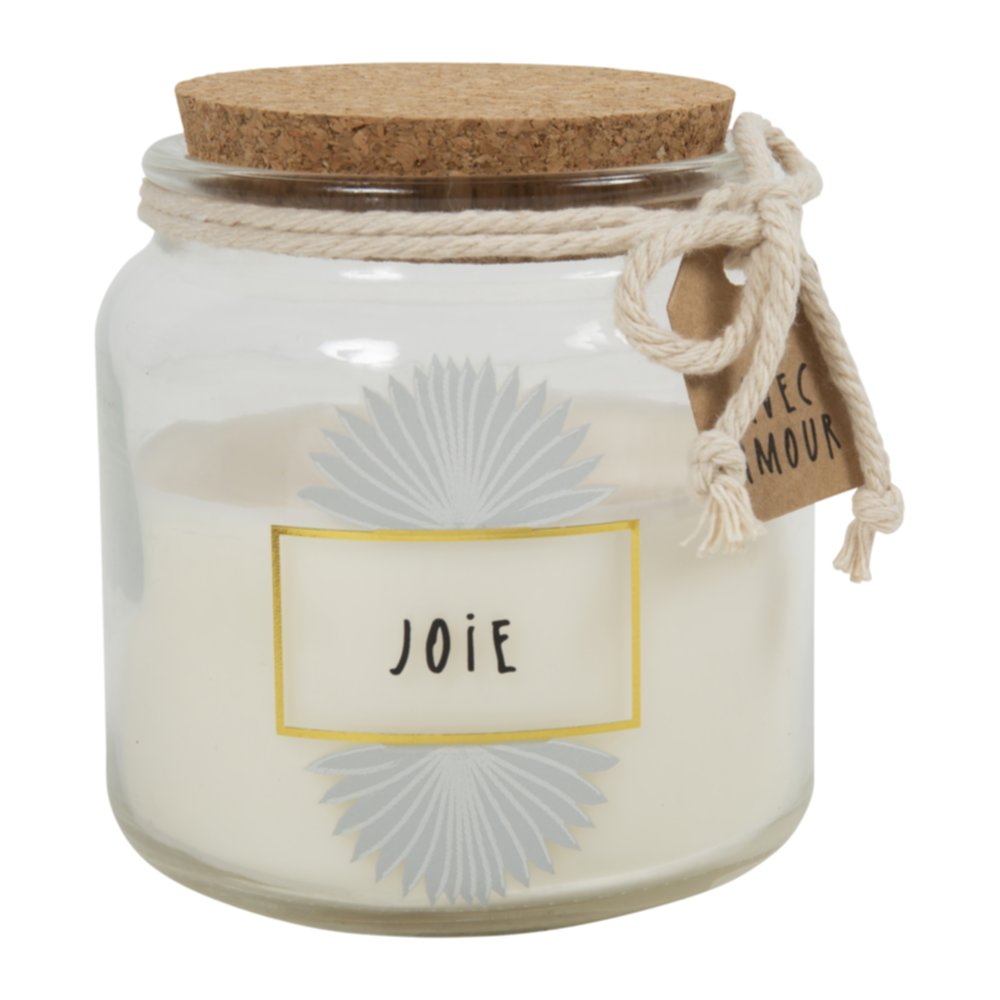Bougie en pot Joie Ø10 x H10,5 cm blanche - OSTARIA