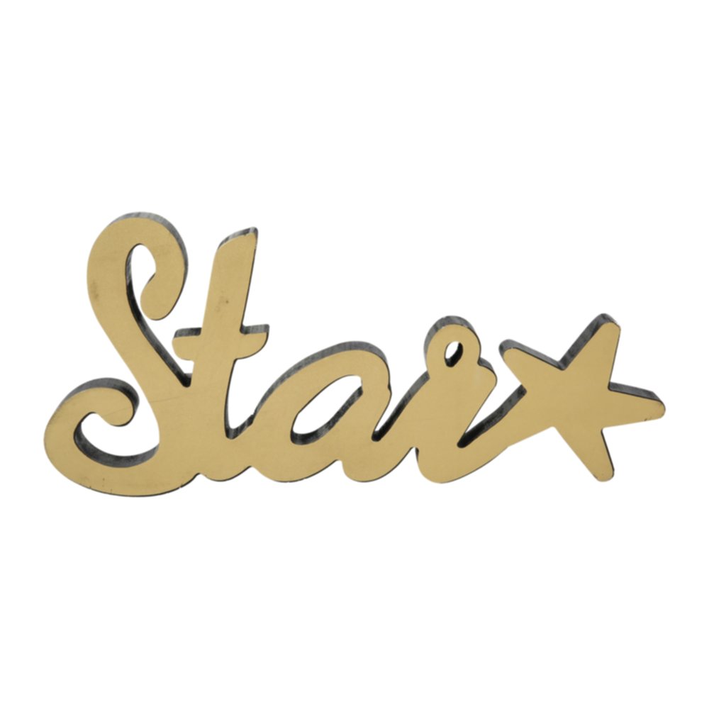 Décoration à poser mot Star 30 x 14 cm bois doré - OSTARIA
