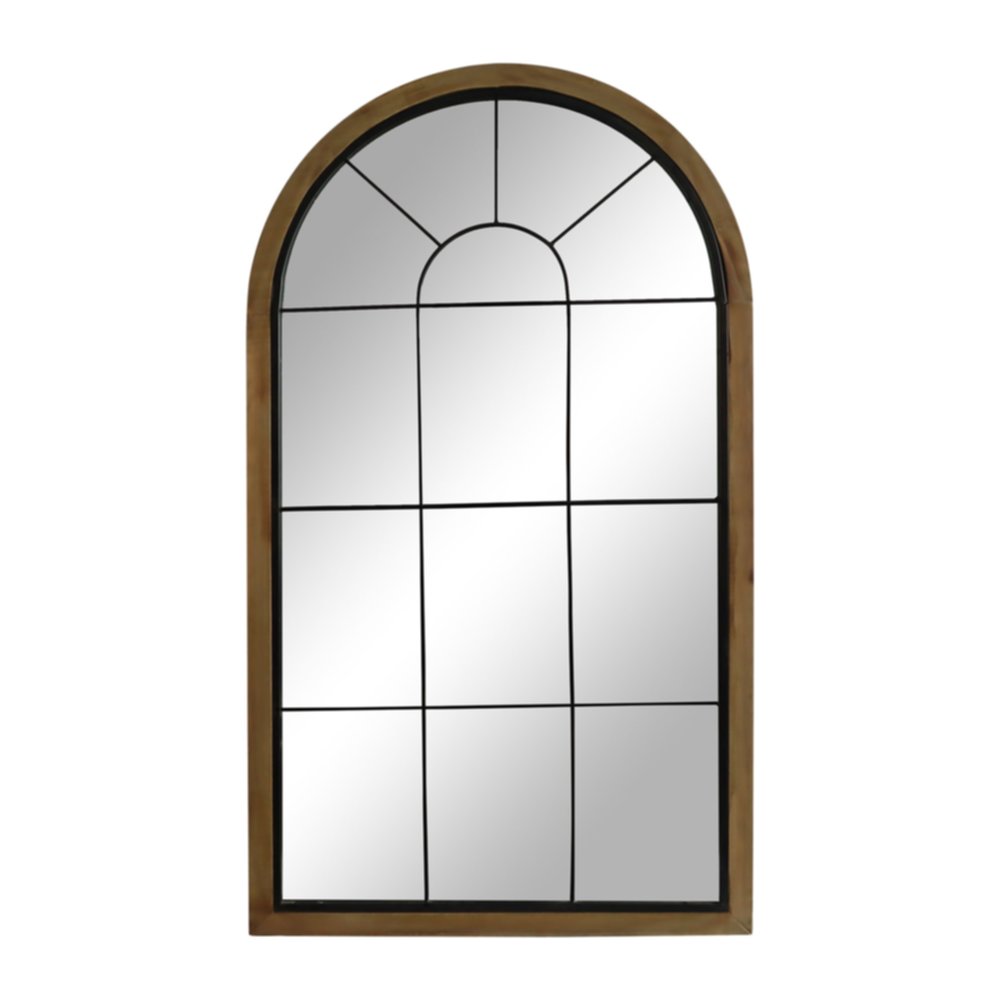 Miroir Fenêtre 60 x 106 cm métal/bois noir - OSTARIA