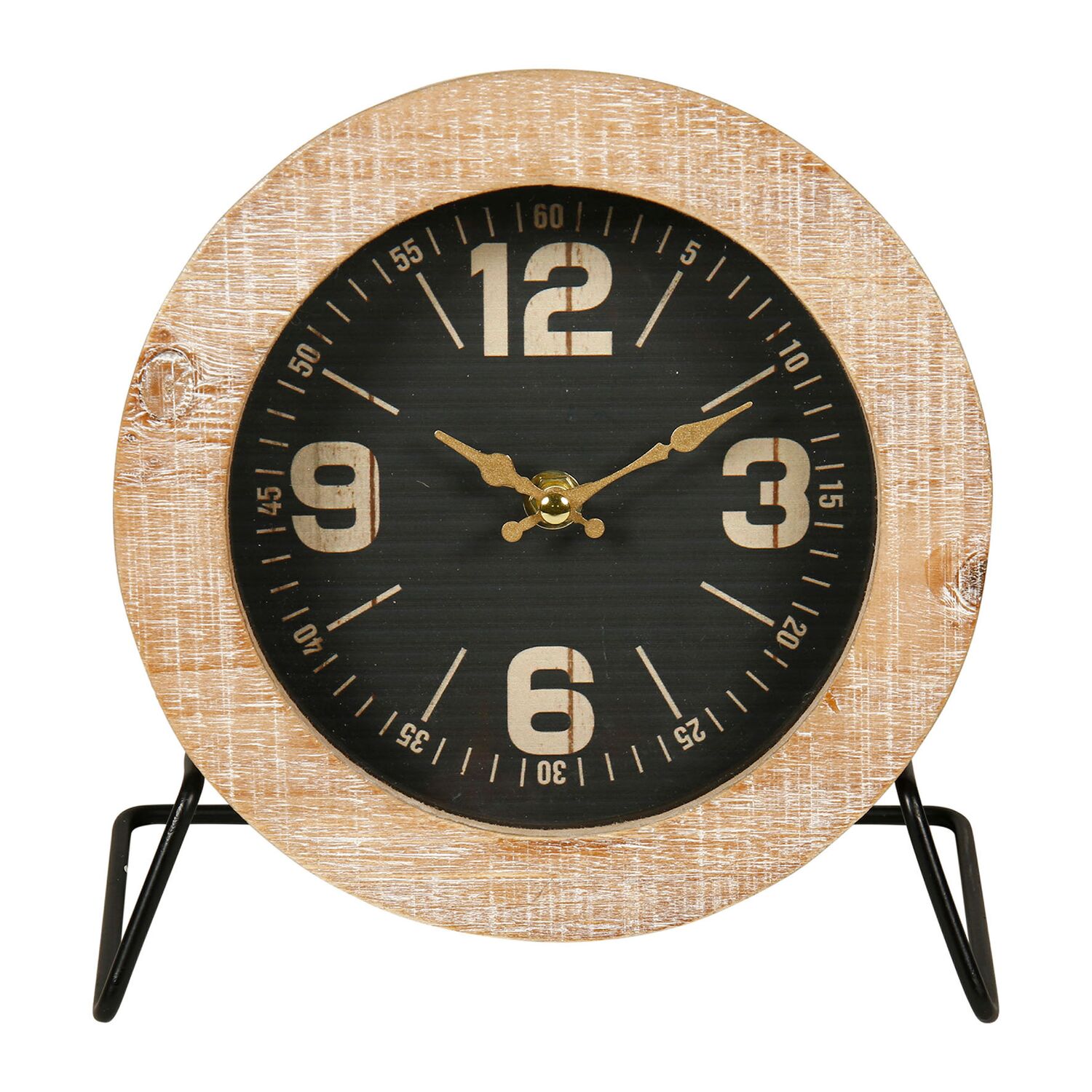 Horloge à poser bois métal Ø20 cm noir - OSTARIA