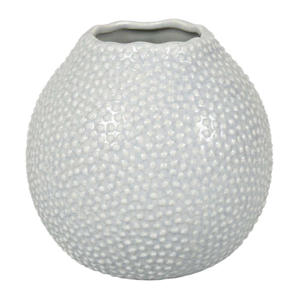 Vase céramique sphérique Ø17,5 x H16,5 cm gris - OSTARIA