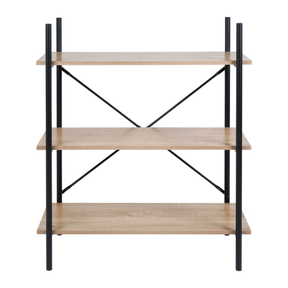 Etagère industrielle 3 niveaux métal/bois 80 x 35 x 96 cm - OSTARIA