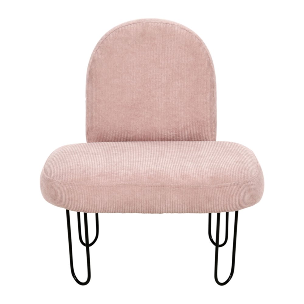 Fauteuil Velours Rose Augustin 50x47x42cm