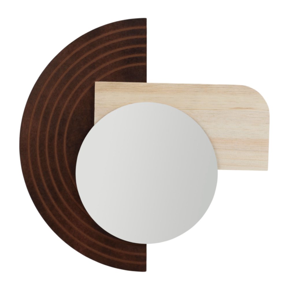 Miroir Contemporain 41,5 x 42,5 cm bois foncé - OSTARIA
