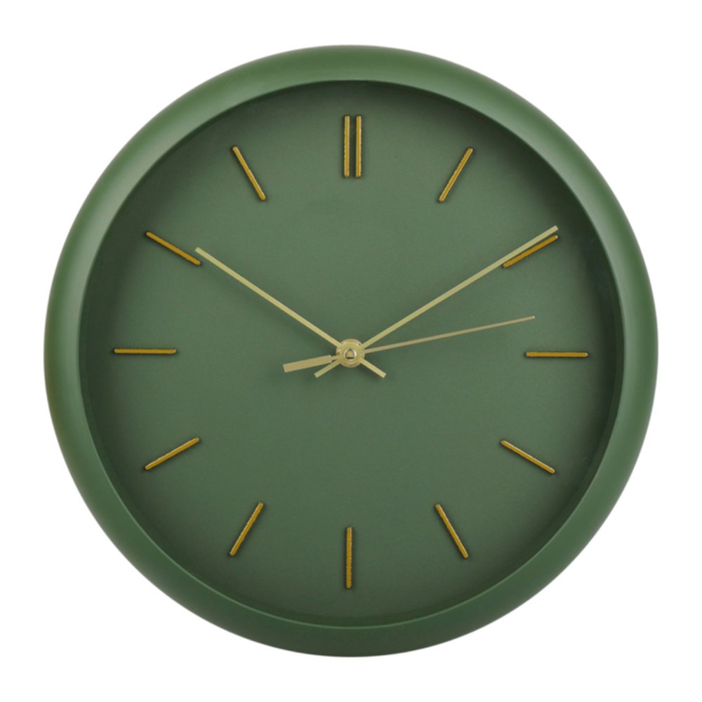 Horloge Verde Ø30 cm plastique/verre vert/doré - OSTARIA