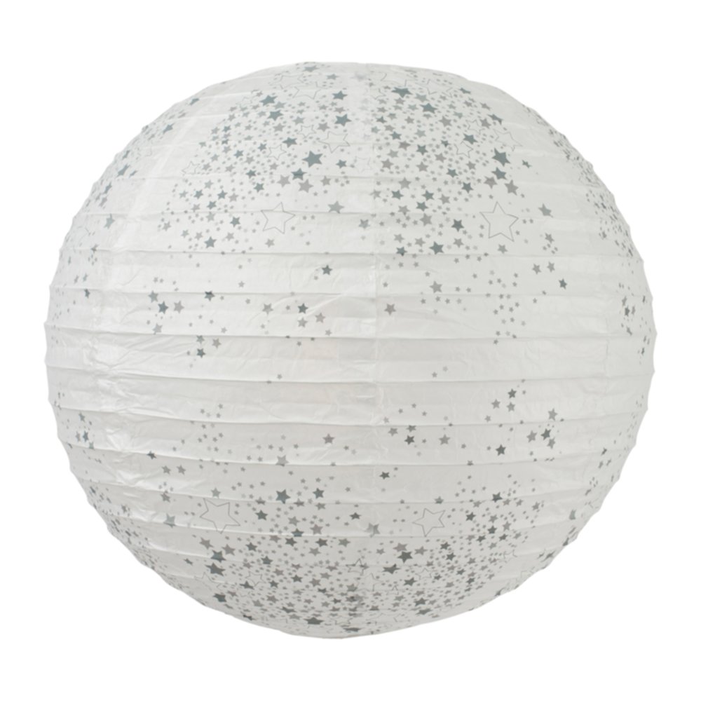 Boule japonaise blanche étoiles grises Ø35 cm - OSTARIA