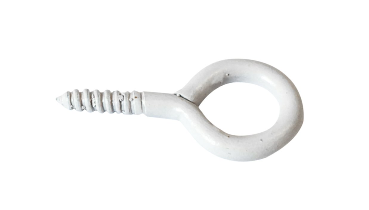 6 pitons vis bois plastifié blanc 4x30