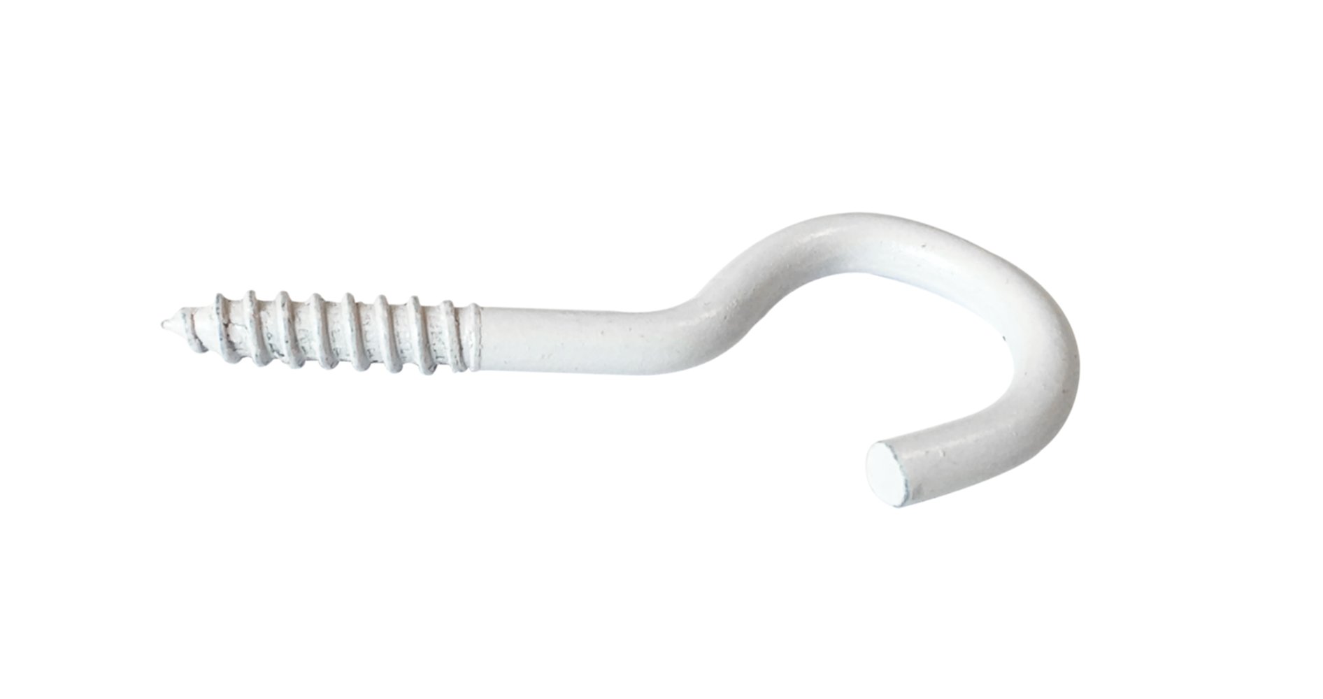 18 crochets à visser bois plastifié blanc 2,5x10