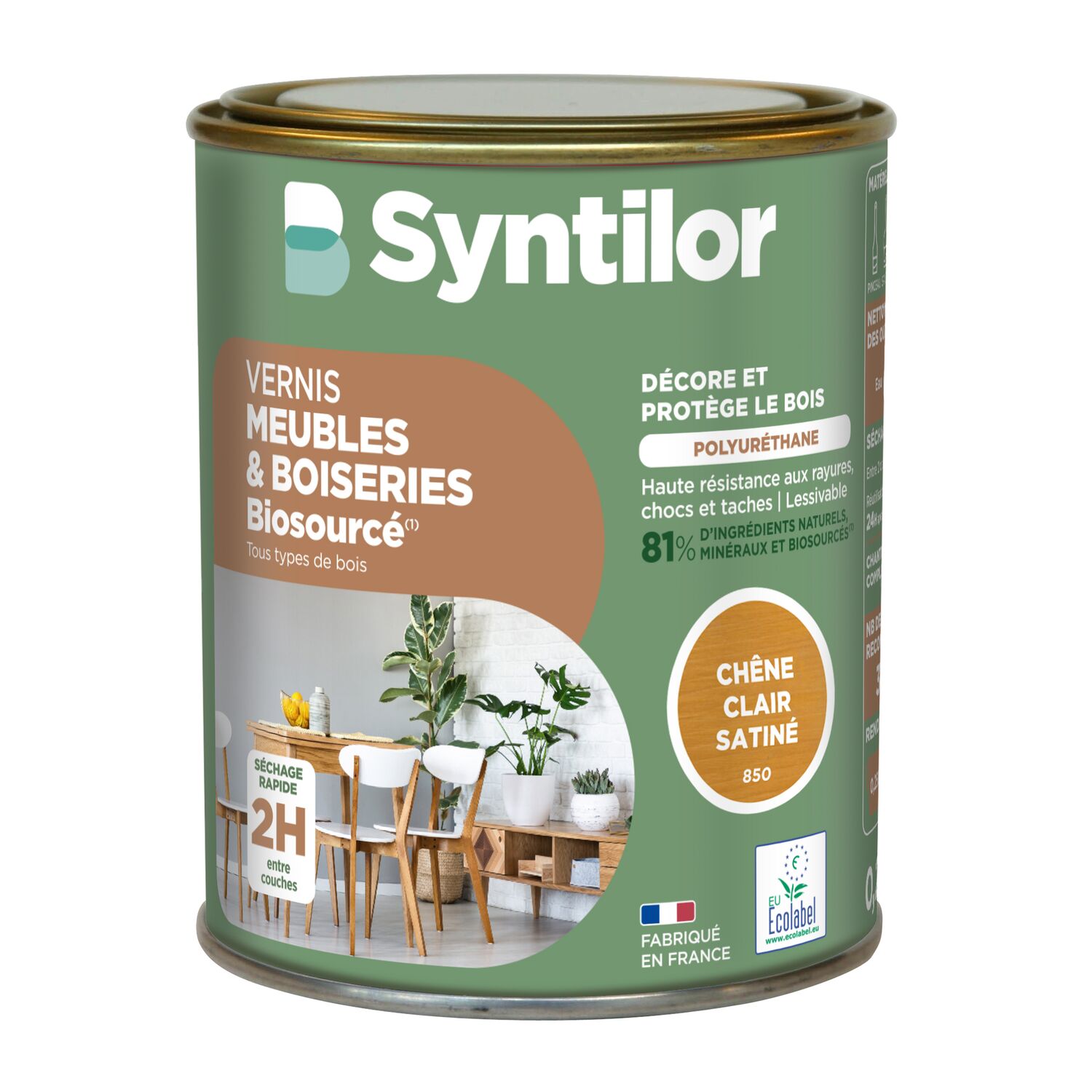 Vernis Meubles et Boiseries Biosourcé* Nature Protect® 0.25L chêne clair - SYNTILOR