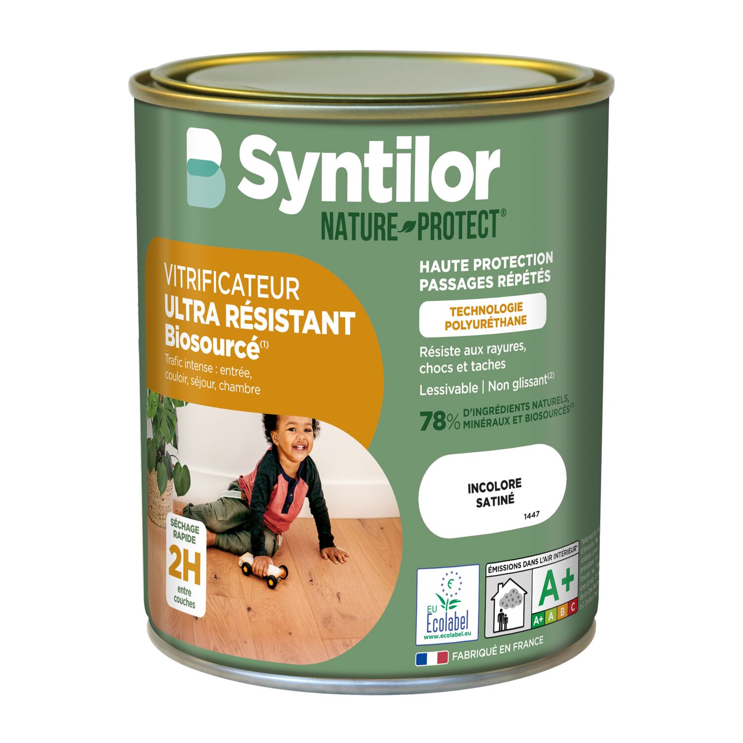 Vitrificateur parquet ultra-résistant biosourcé incolore 2,5L satiné - SYNTILOR