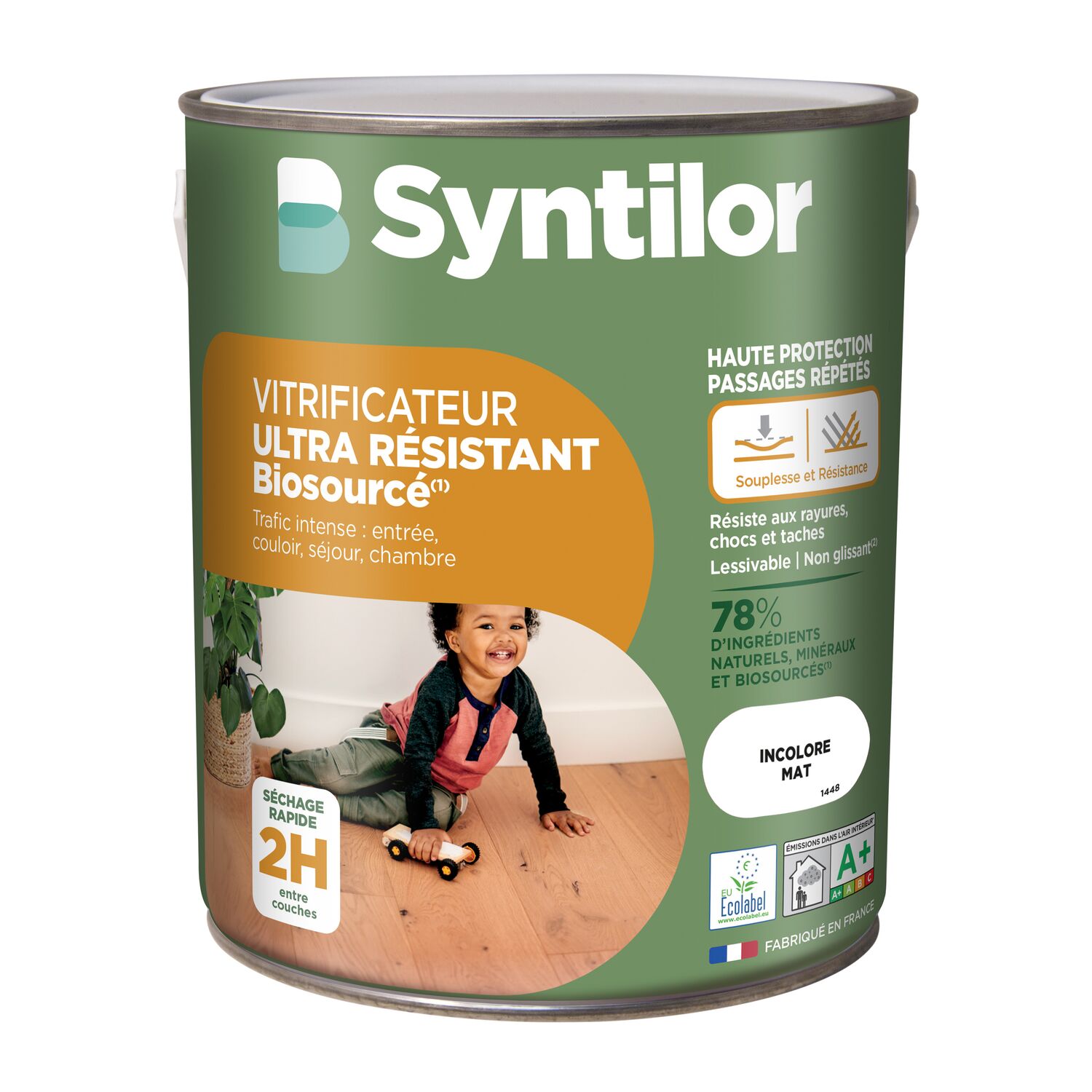 Vitrificateur parquet ultra résistant biosourcé incolore mat 2,5L - SYNTILOR