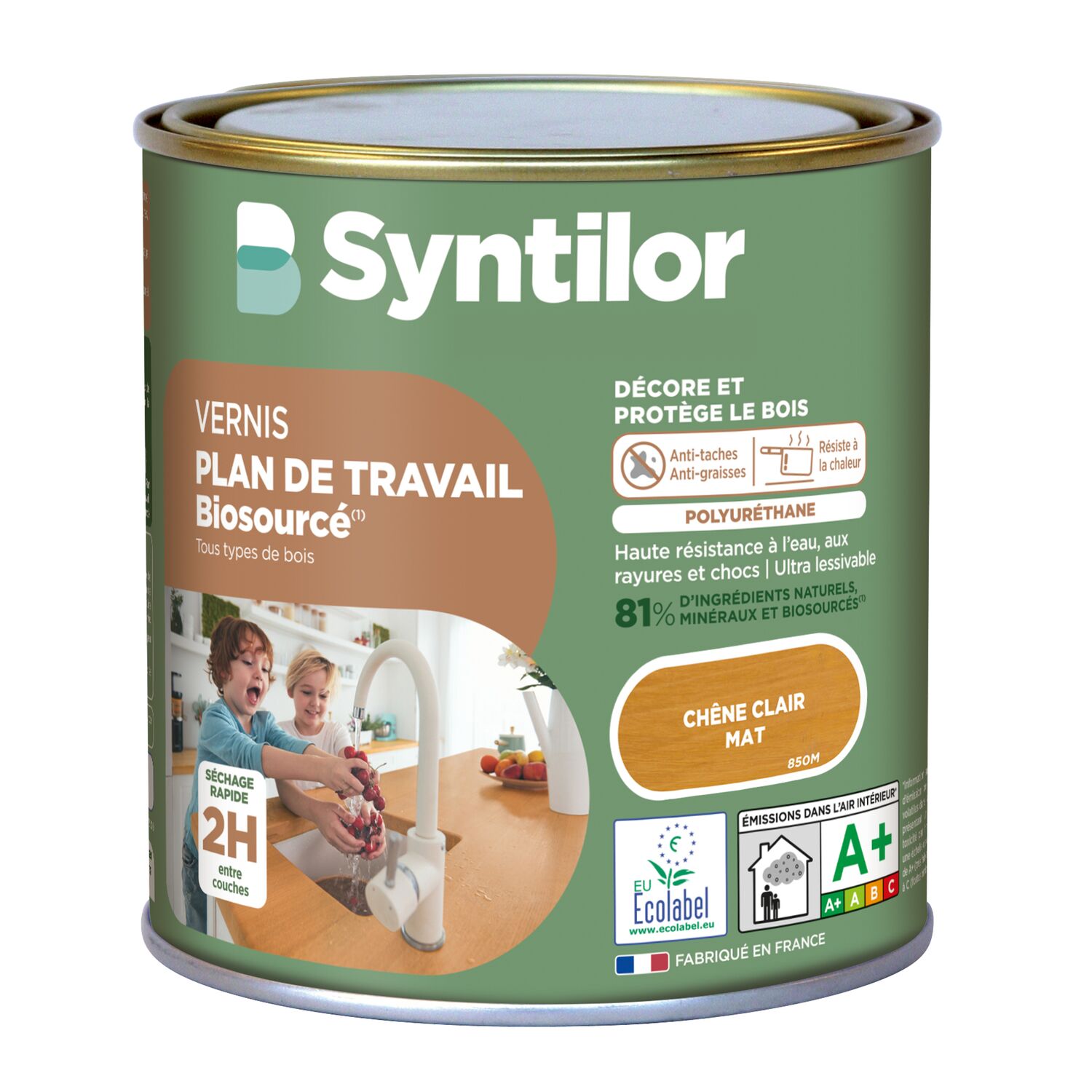 Vernis plan de travail biosourcé Nature Protect® 0,5L chêne clair mat - SYNTILOR