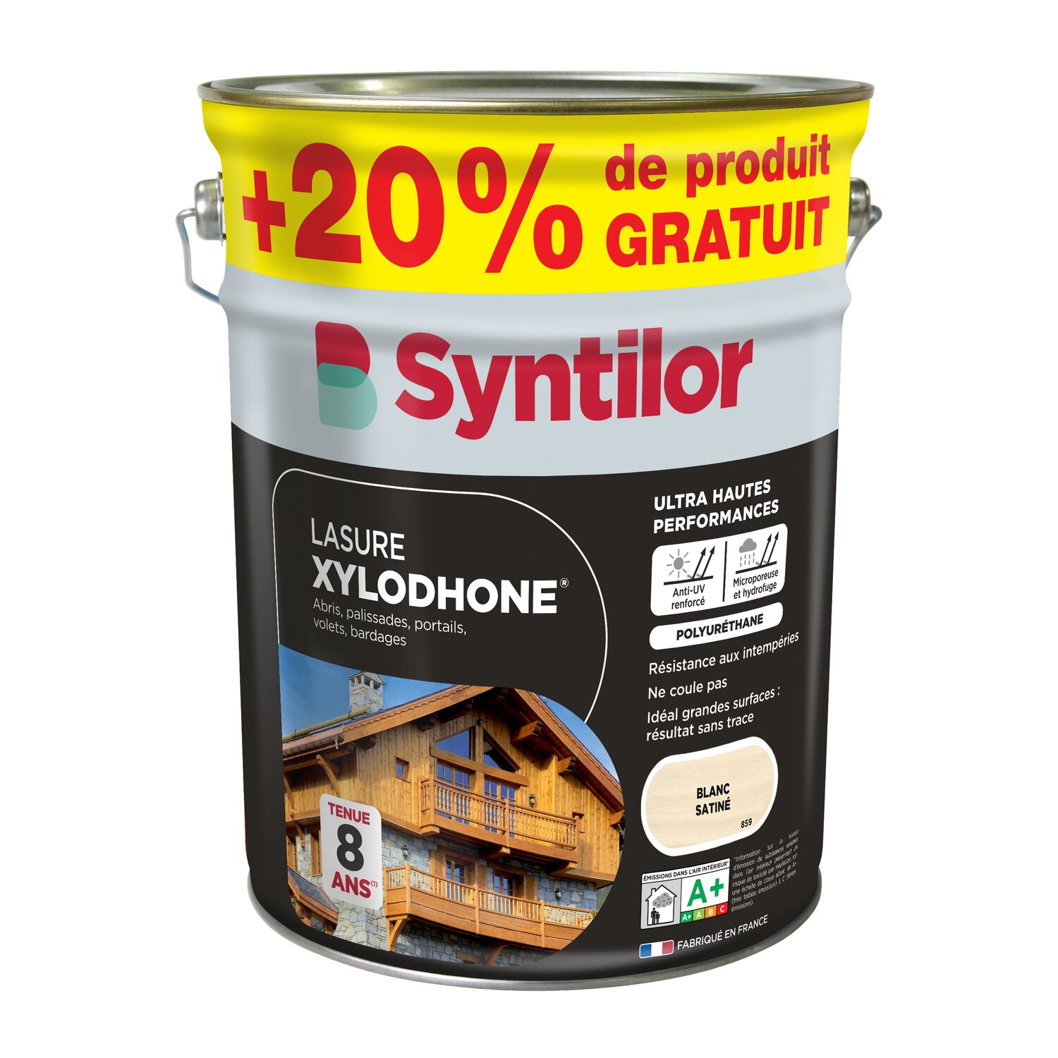 Lasure Xylodhone ultra hautes performances 5L +20% blanc - SYNTILOR