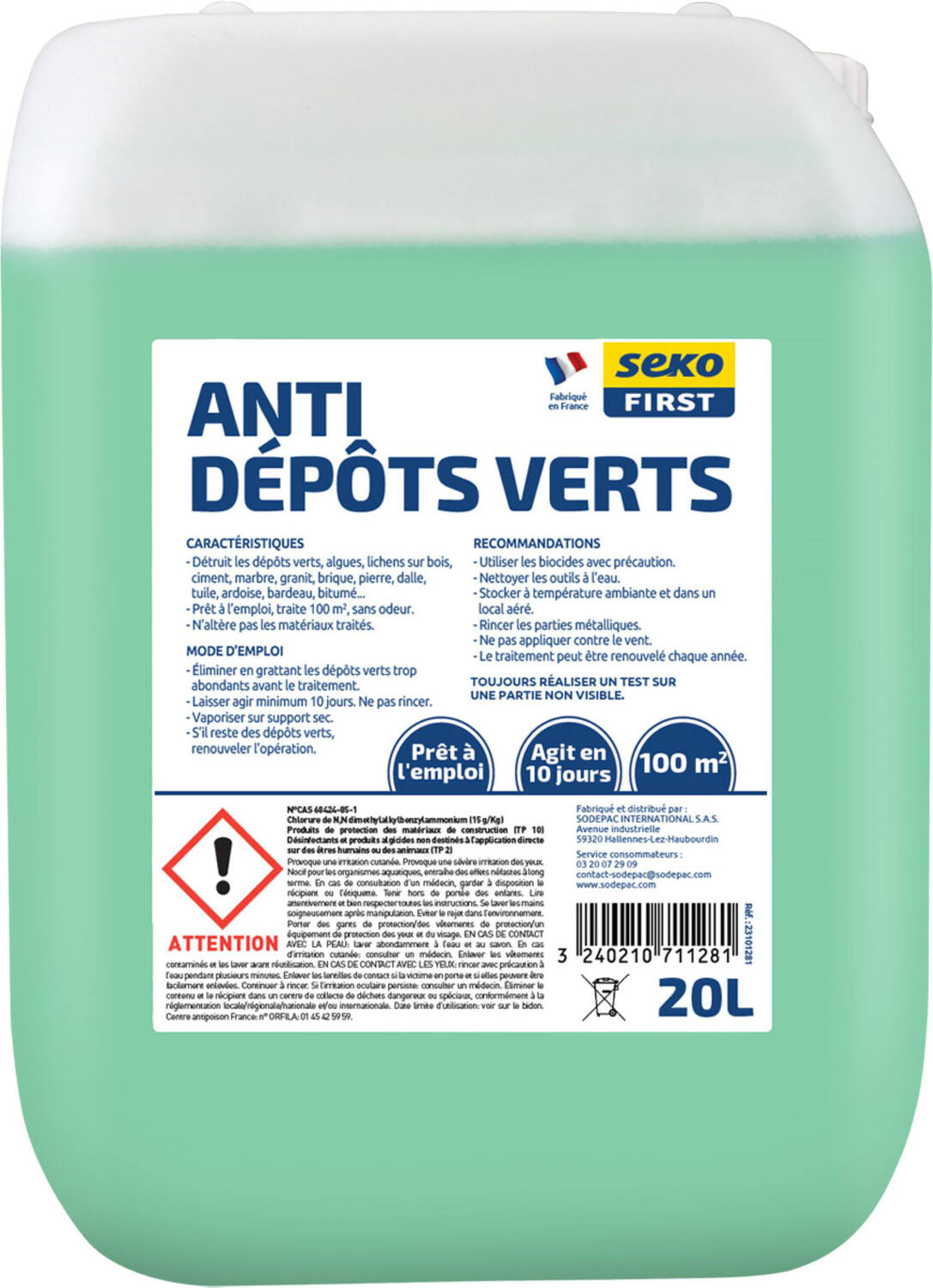 Traitement anti-dépôt vert 20 L