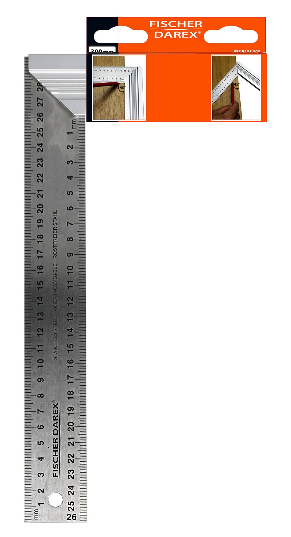 Equerre d'onglet acier 300 mm talon aluminium – FISCHER DAREX