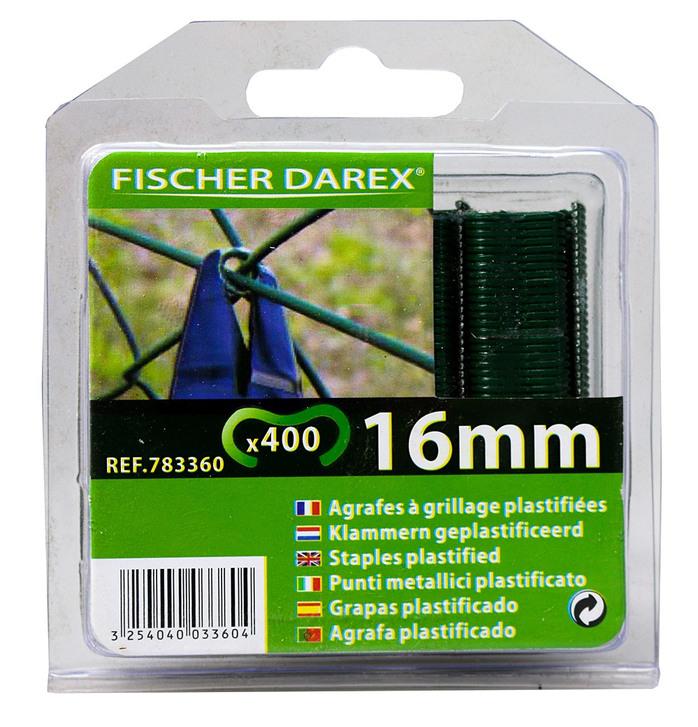 Agrafe x400 grillage 16mm vert