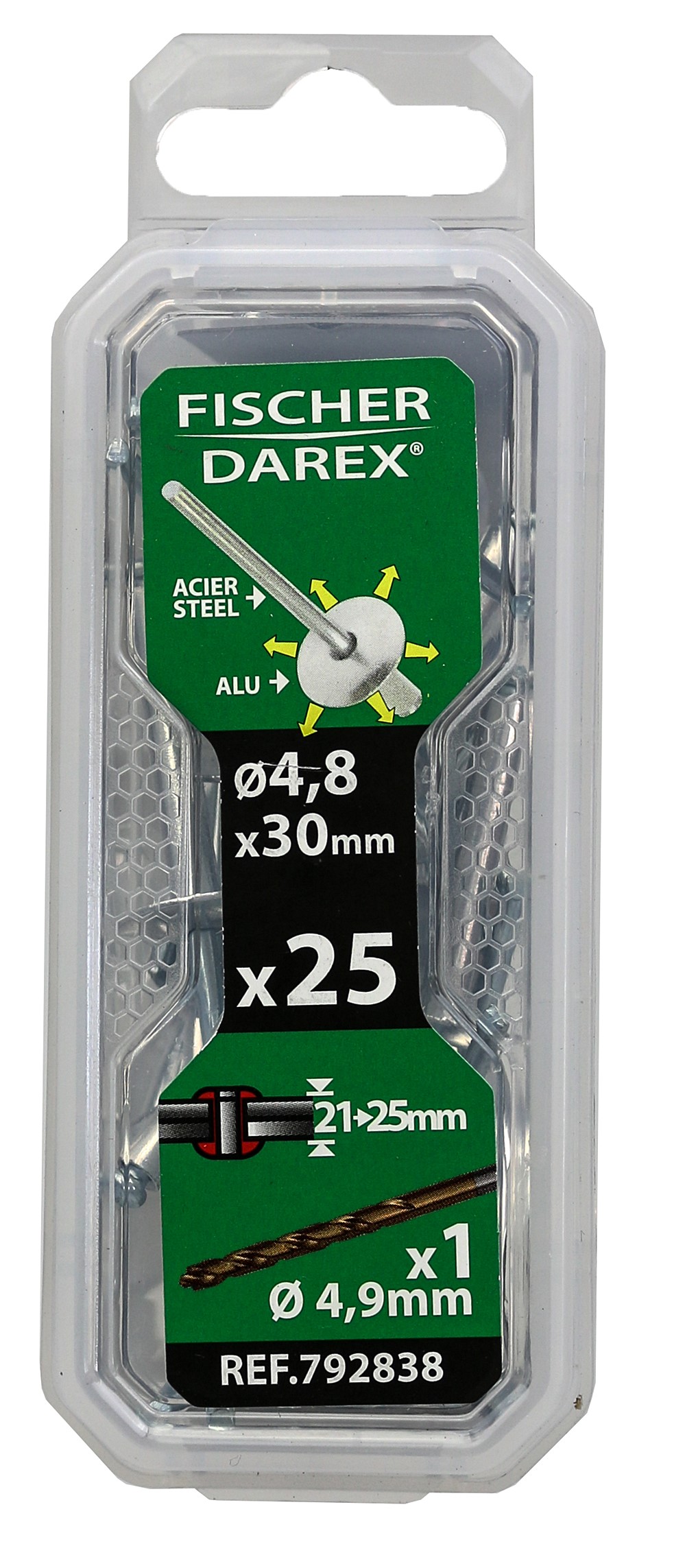 Rivet x25 aveugle 4.8x30 t larg