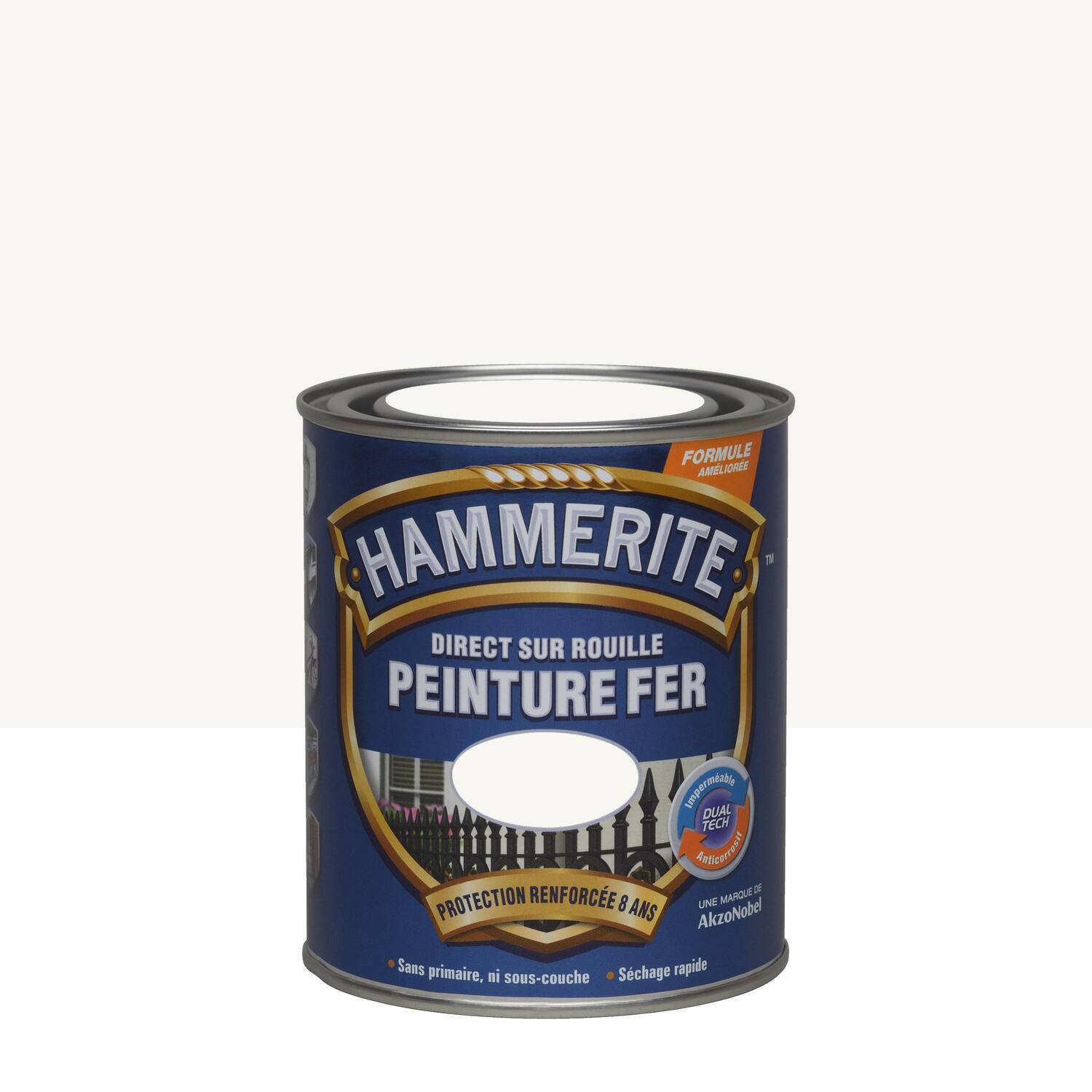 Peinture extérieure fer brillant blanc 0,75L - HAMMERITE