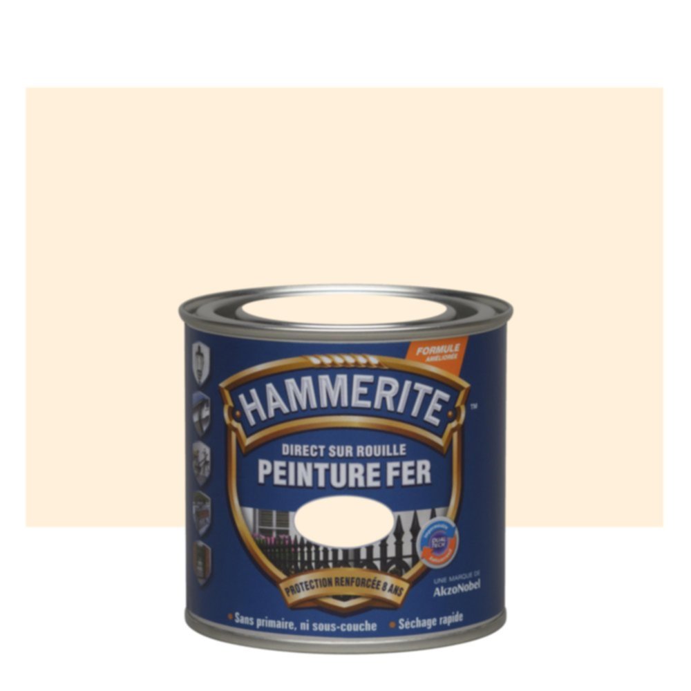 Peinture Métal Direct Sur Rouille Blanc Cassé Brillant Laqué 0,25L - HAMMERITE