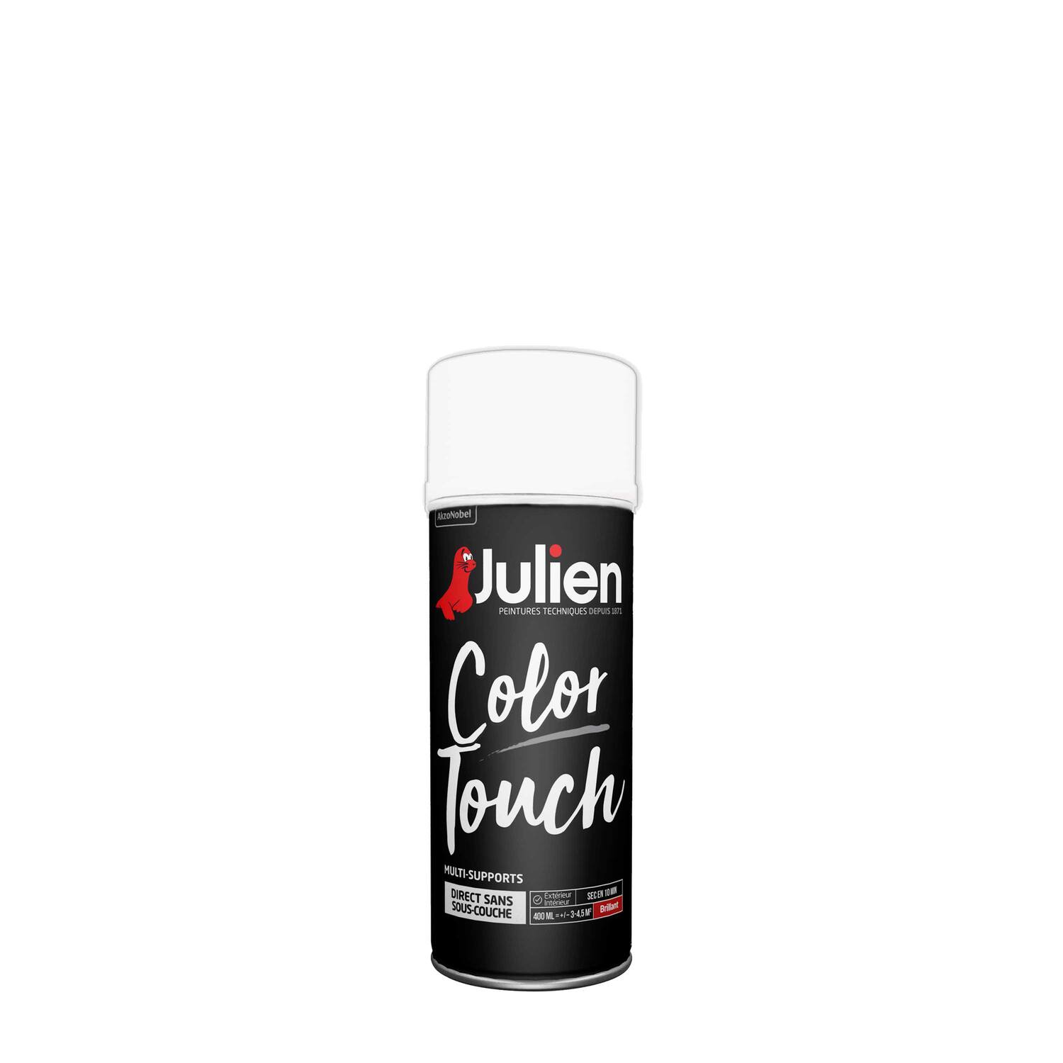 Peinture aérosol Multi-supports Color Touch Blanc Neige Brillant 400ml - JULIEN
