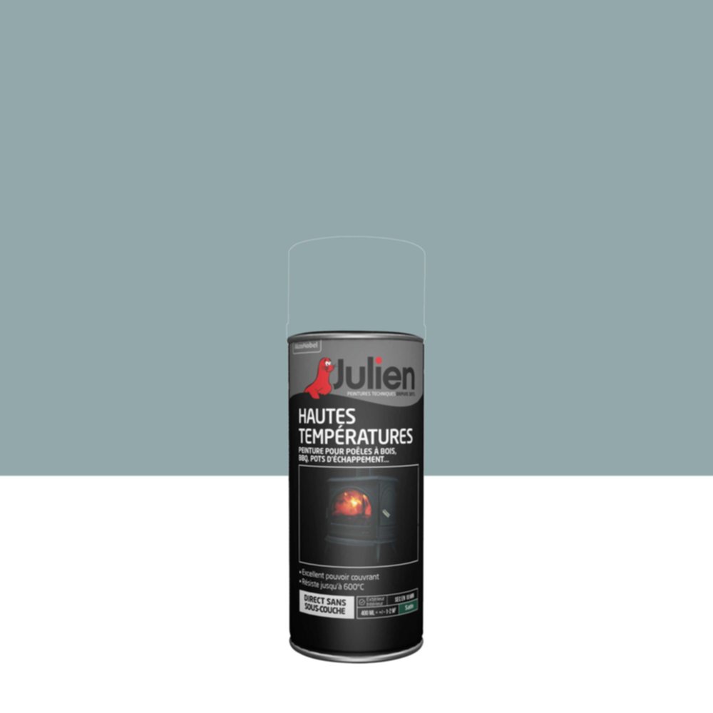 Peinture aérosol Hautes Temperatures Aluminium Satin 400ml - JULIEN