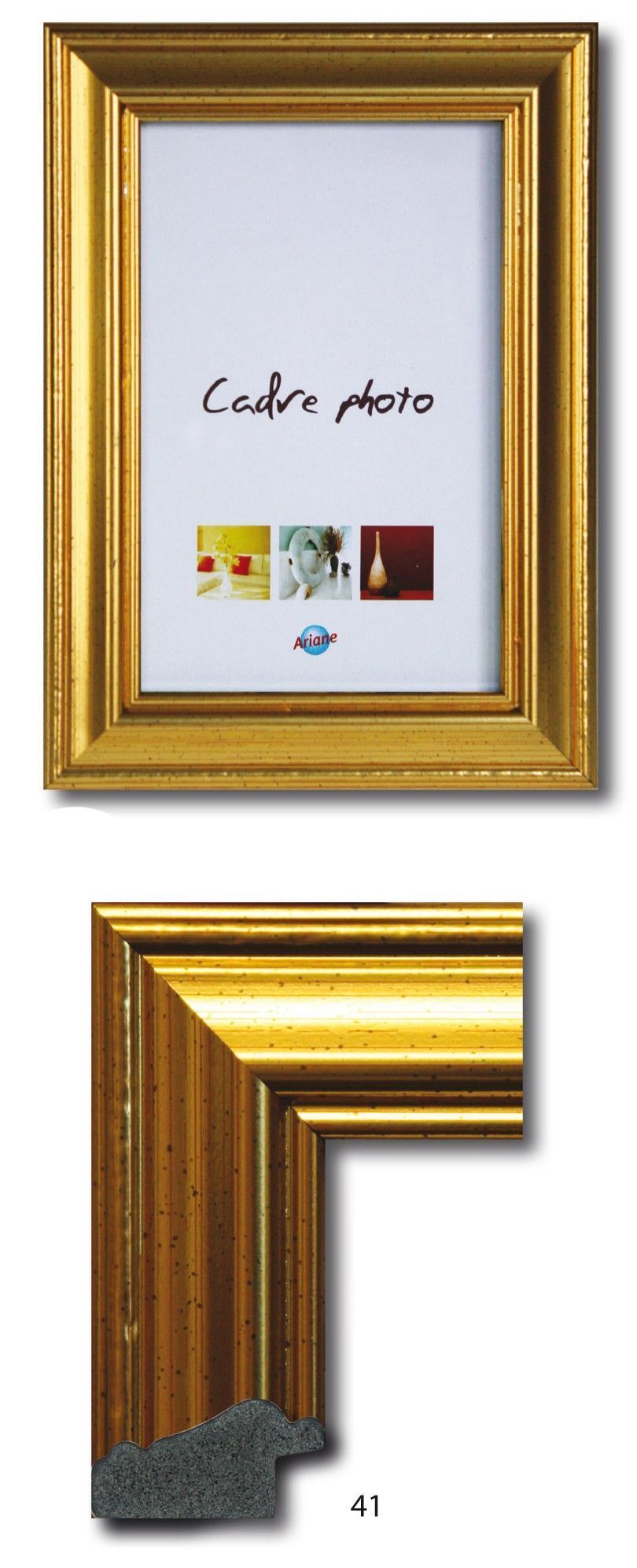 Cadre résine doré 18 x 24 cm