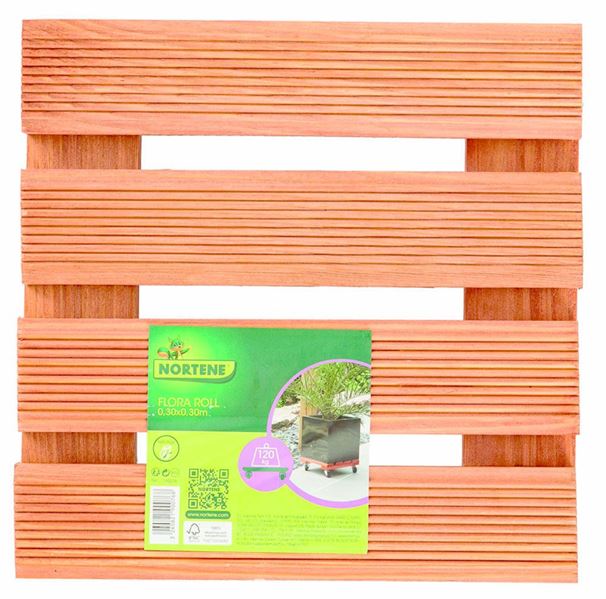 Roule pot bois lasuré Marro 0,30x0,30m