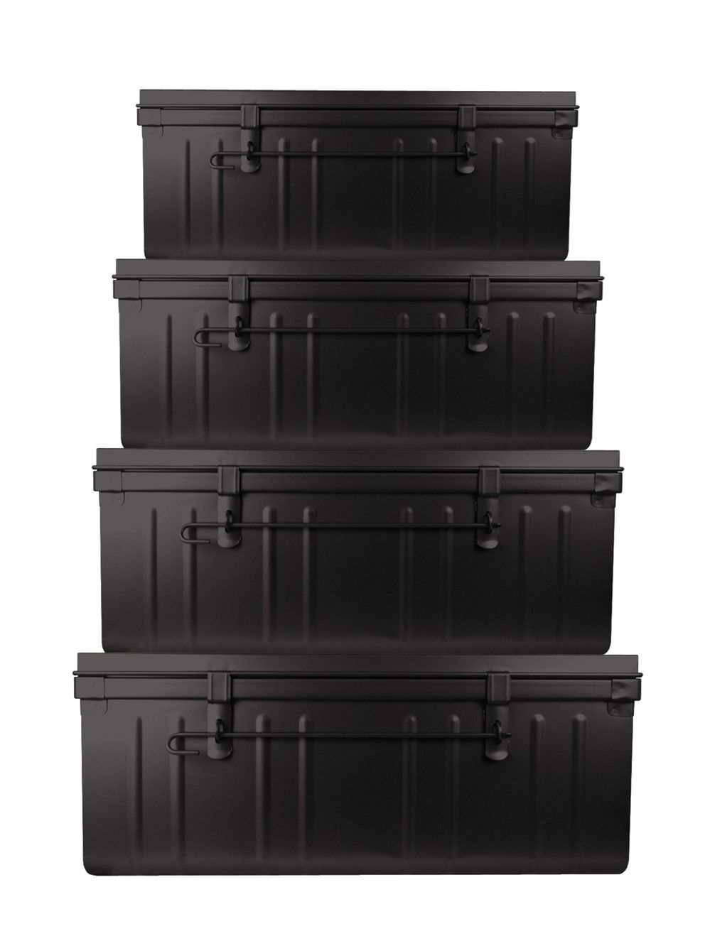 Snor / Groupe Pierre Henry - Série de 4 cantines métalliques noires ACTION