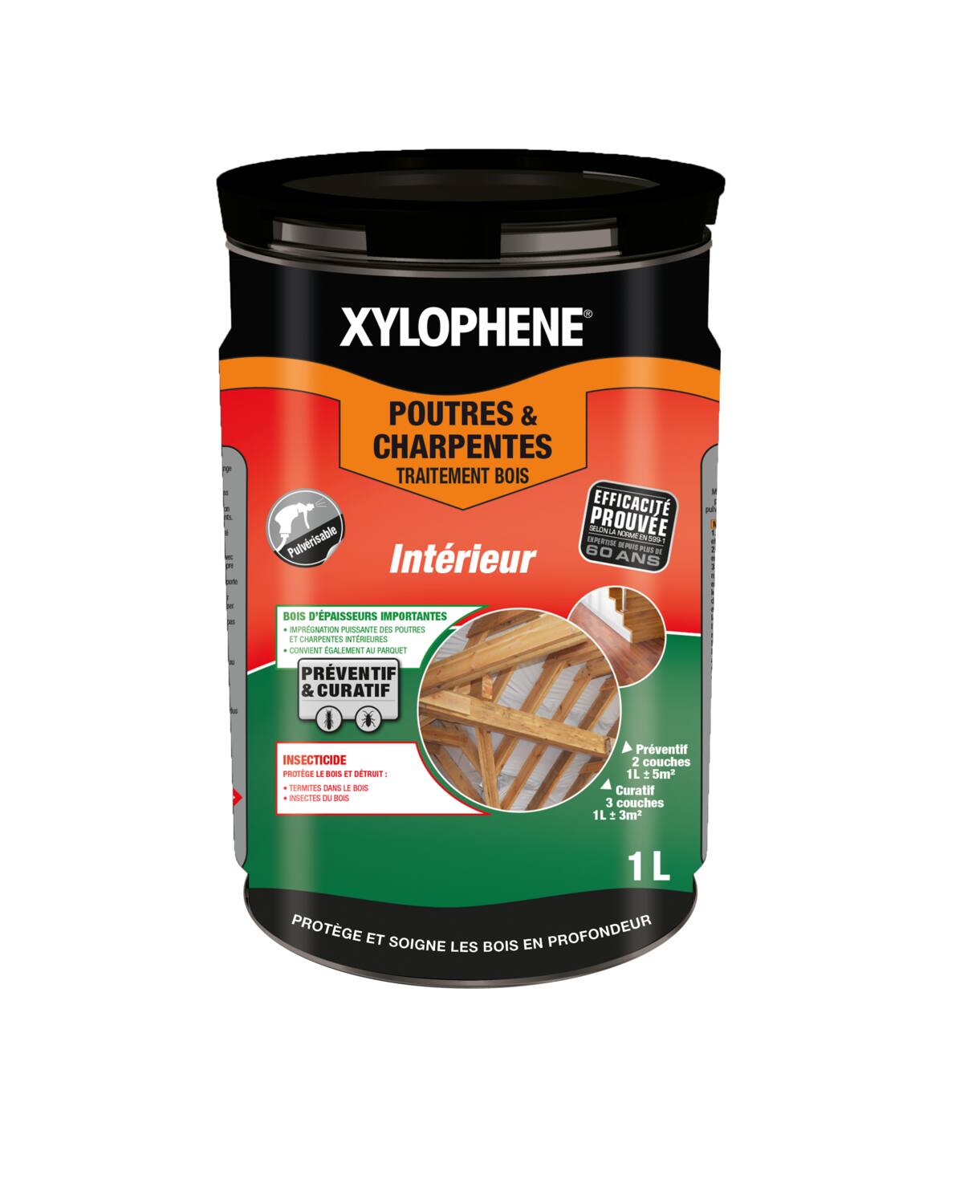 Traitement poutres et charpentes 1 L - XYLOPHENE