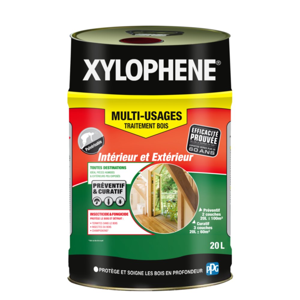 Traitement bois multi-usage intérieur/extérieur 20 L - XYLOPHENE