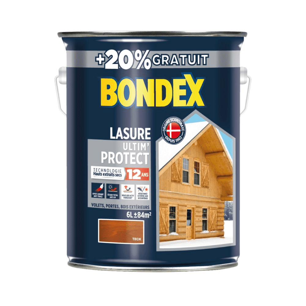 Lasure 12 ans 5+1L gratuit teck BONDEX