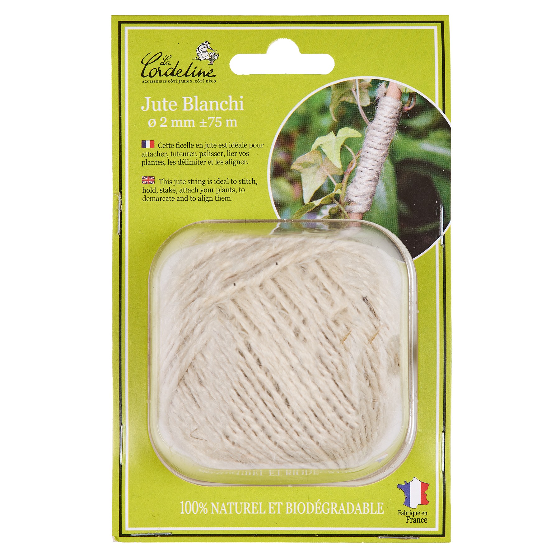Lien pour végétaux Pelote 100g jute ø2mm ±75m Blanchi